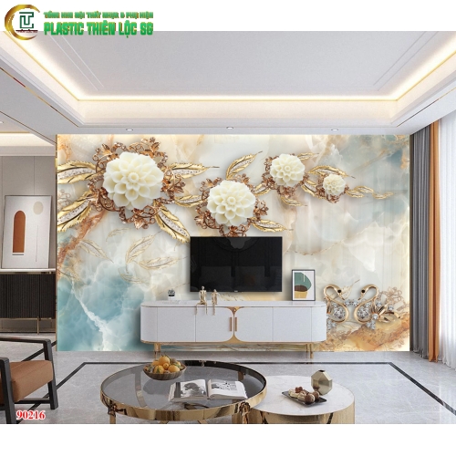 Tranh Vân Đá Ceramic Vách Tivi Tranh Hoa 8D Tranh Vân Đá Ceramic Vách Tivi Tranh Hoa 8D