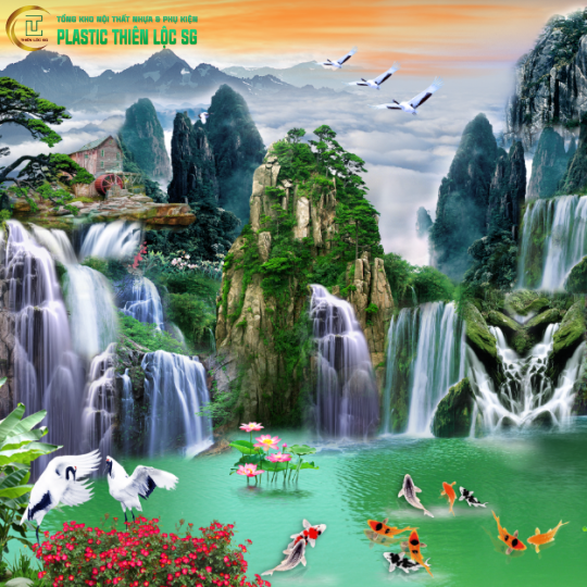 Tranh Vân Đá Ceramic Map 2D Vân Đá Tranh Phong Cảnh