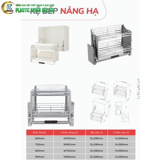 Kệ Nâng hạ bản màu xám Pro Hardware