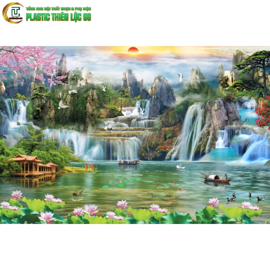 Tranh Vân Đá Ceramic Map 2D Vân Đá Tranh Phong Cảnh