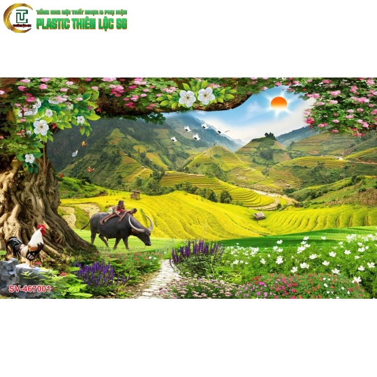 Tranh Vân Đá Ceramic Map 2D Vân Đá Tranh Phong Cảnh