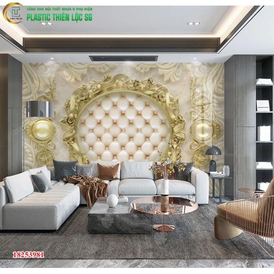Tranh PVC Vân Đá Ceramic Vách Sofa Trừu Tượng Hiện Đại