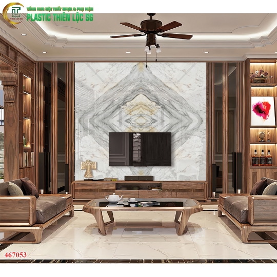 Tranh PVC Vân Đá Ceramic Vách Sofa Vân Đá Hoa Cương
