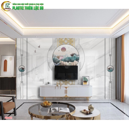 Tranh Vân Đá Ceramic Vách Tivi Tranh Trừu Tượng Hiện Đại