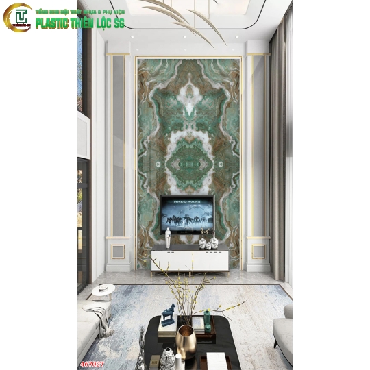 Tranh Vân Đá Ceramic Vách Tivi Vân Đá Đơn Vách Đứng