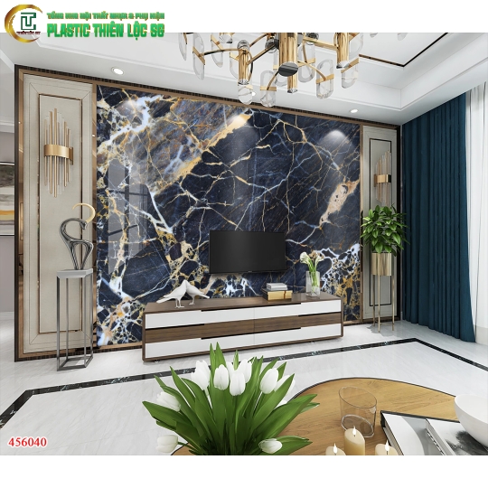 Tranh Vân Đá Ceramic Vách Tivi Vân Đá Xanh
