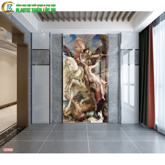 Tranh PVC Vân Đá Ceramic Vân Đá Dọc Trừu Tượng Hiện Đại