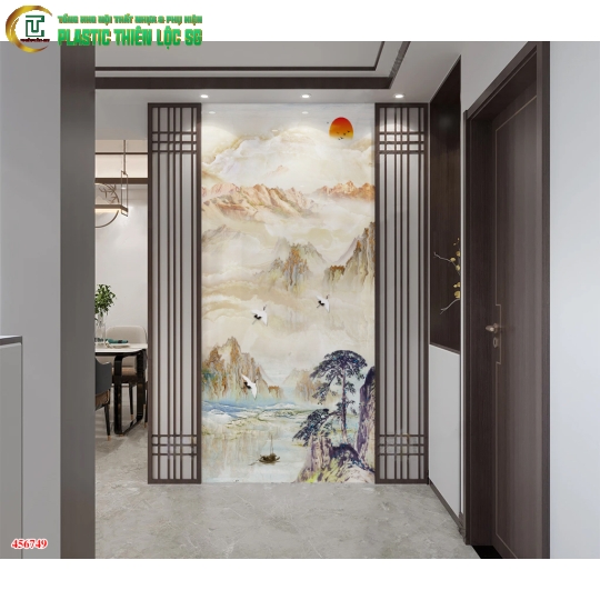 Tranh PVC Vân Đá Ceramic Vân Đá Dọc Trừu Tượng Hiện Đại