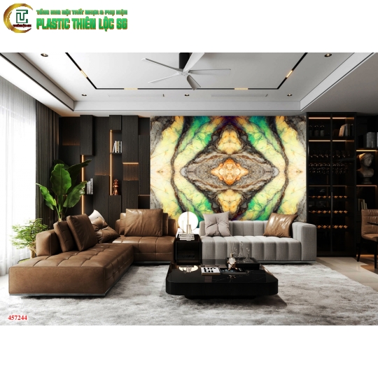 Tranh PVC Vân Đá Ceramic Vân Đá Giả Xuyên Sáng Sofa